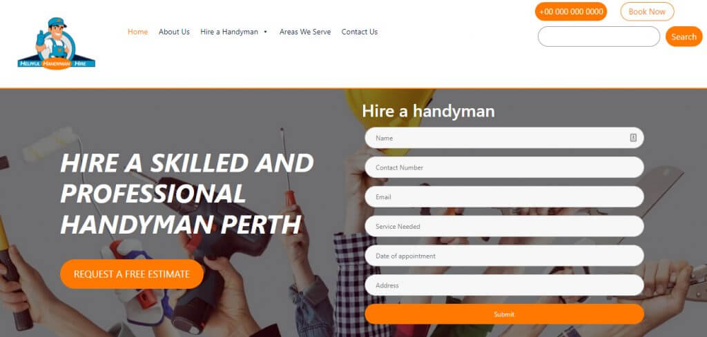 Hire Handyman Cover UX Website Design