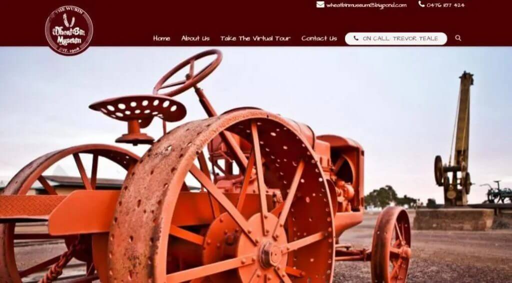 Client Wheat Bin Museum Business Web Design